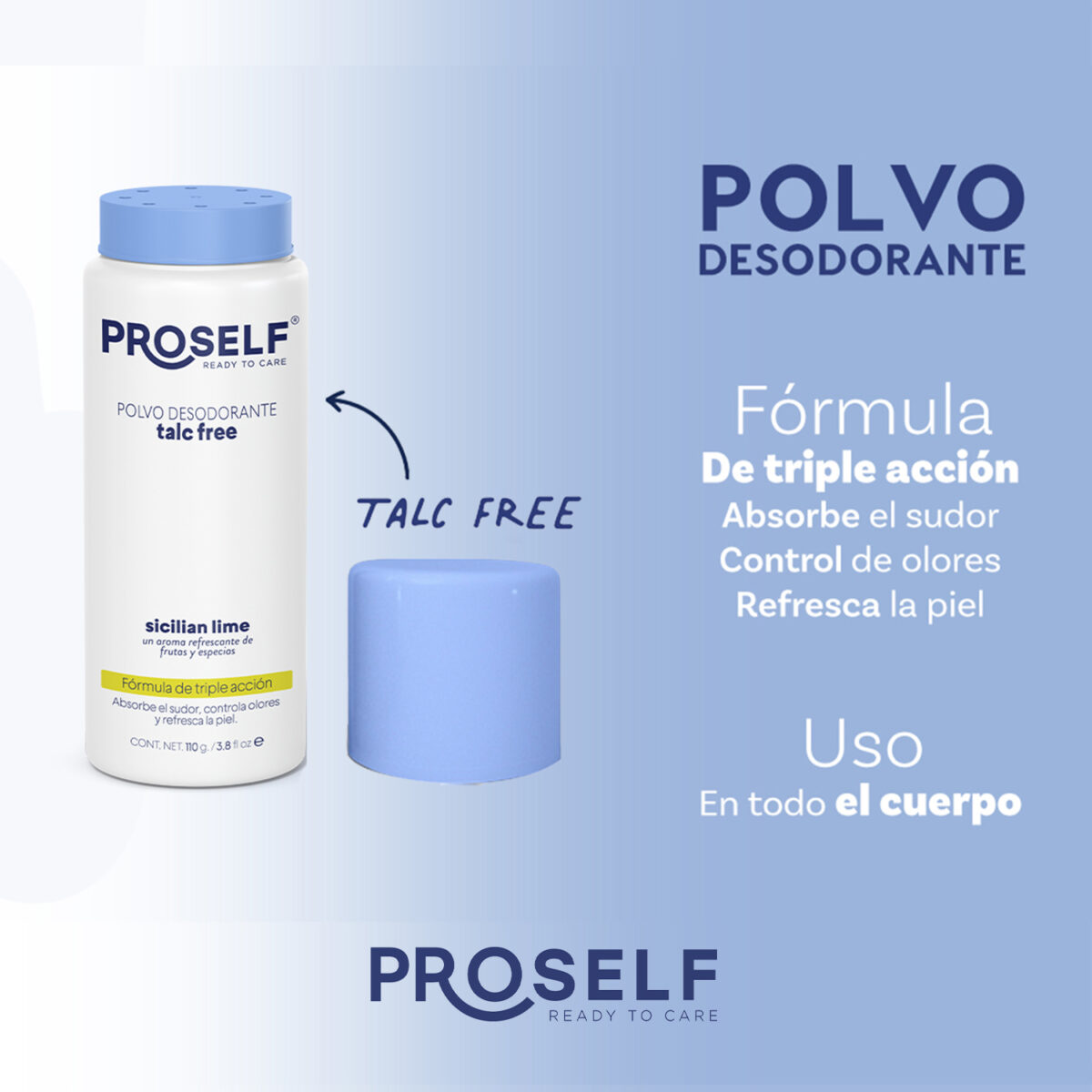 Polvo Desodorante para Pies, Libre de Talco, 110 g - Imagen 3